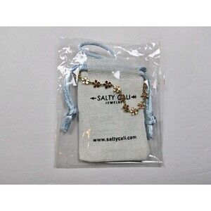 Salty Cali Jewelry Gold Tone Pink Flower Bloom Bracelet